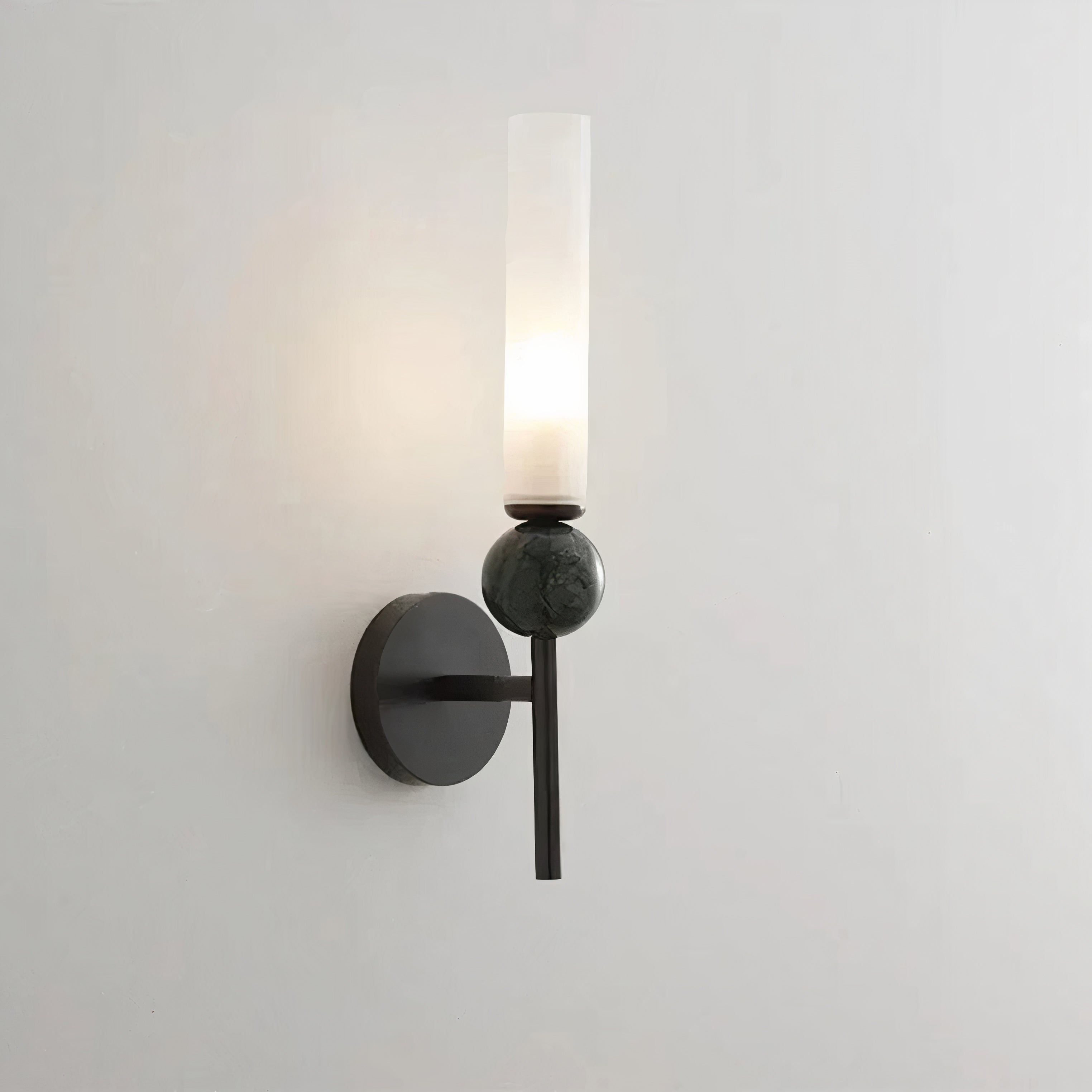 Marmor Wandleuchte Messing, LED Wandlampe modern
