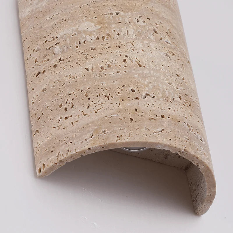 Wandleuchte Travertin Naturstein, Geschwungenes Design Warmweiß Indirekt