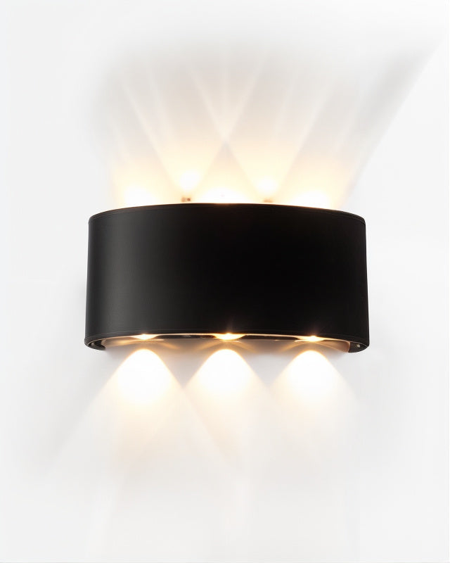 LED Wandleuchte außen IP65, Moderne Wandlampe schwarz