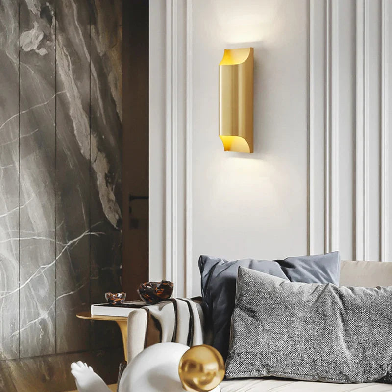 LED Wandleuchte Up Down Messing, Wandlampe schwarz gold