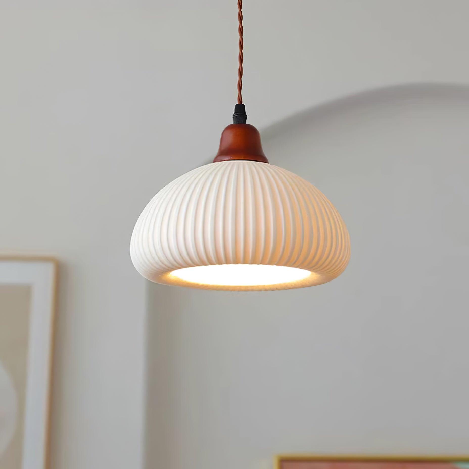 Keramik Pendelleuchte, Handgefertigtes Design Dimmbar E27