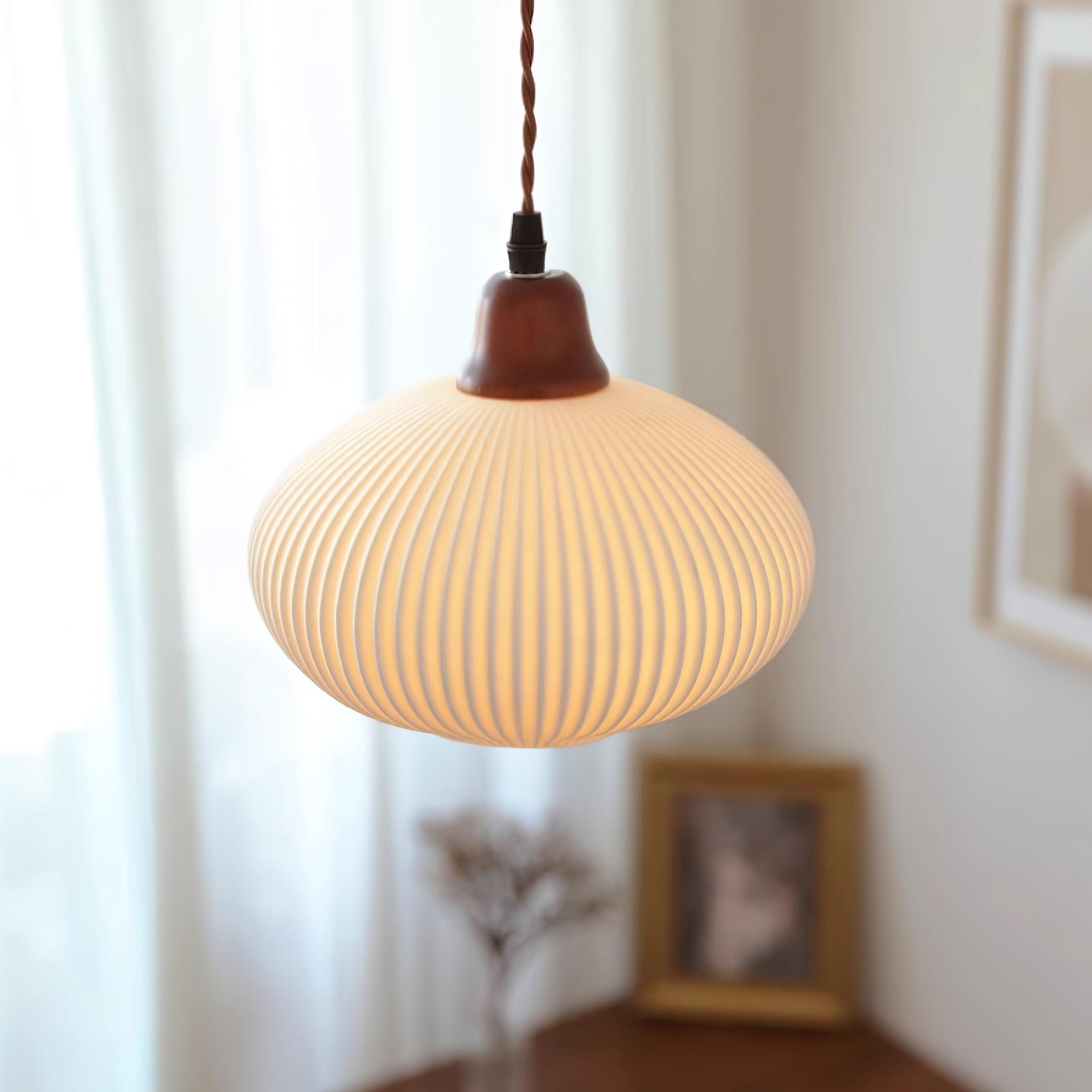 Keramik Pendelleuchte, Handgefertigtes Design Dimmbar E27