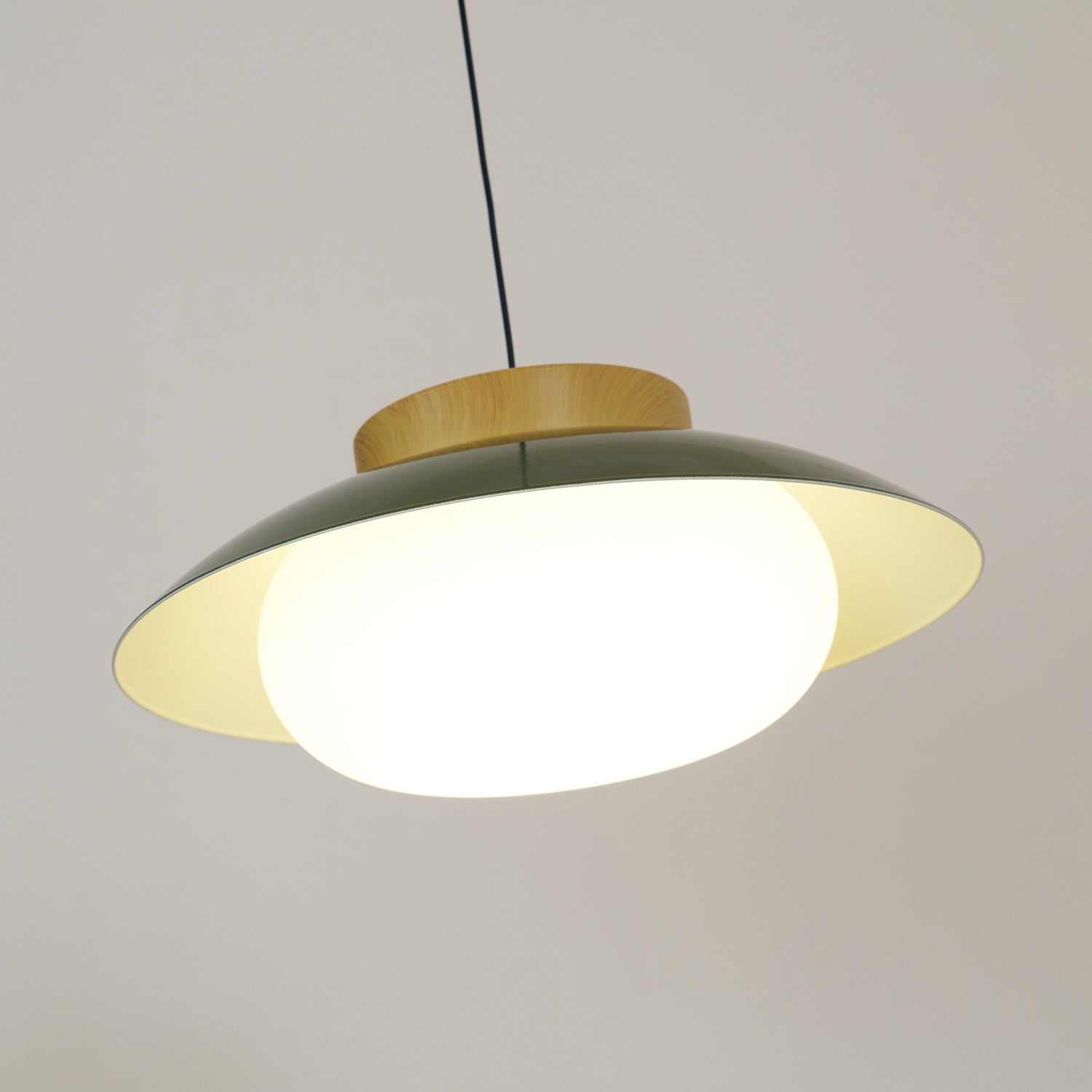 Glas Pendelleuchte Untertassenform, Warmweiß 3000K, Höhenverstellbar Modernes Design