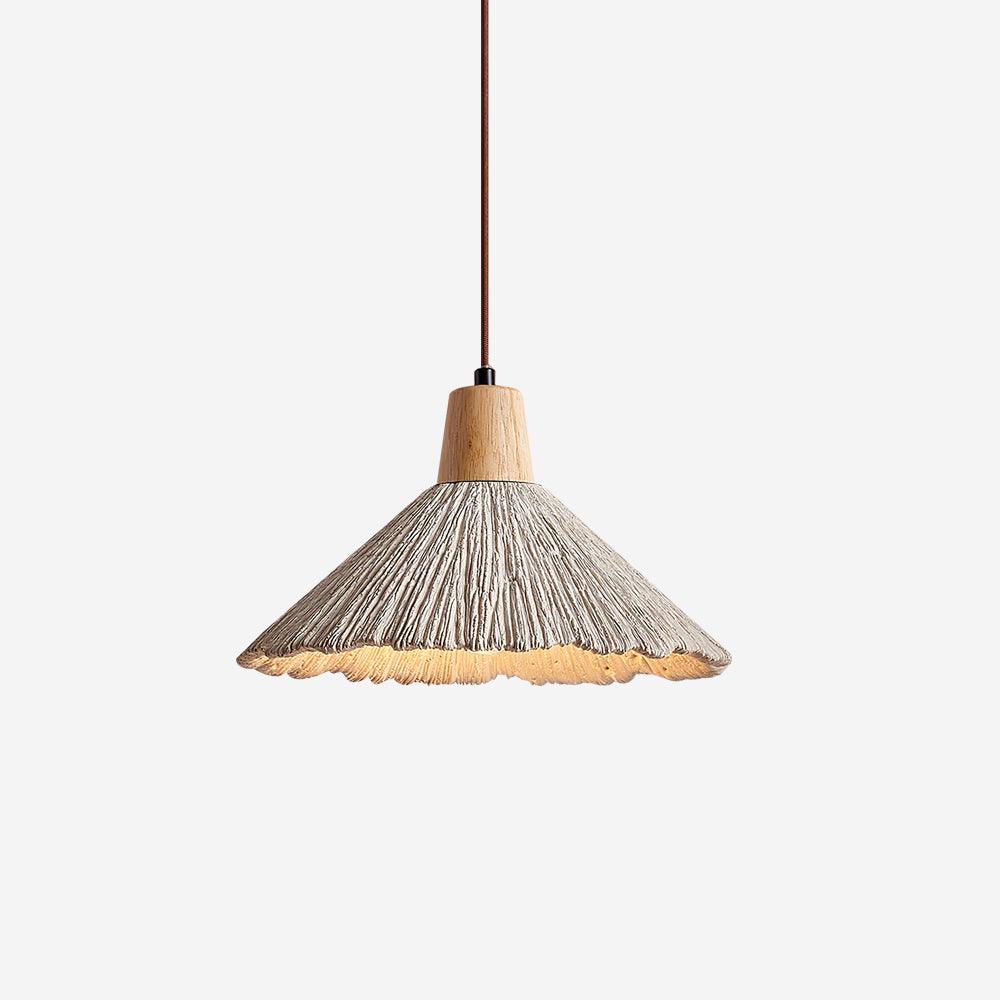 Pendelleuchte Zement Holz Ø25 cm, Handgefertigt Modern