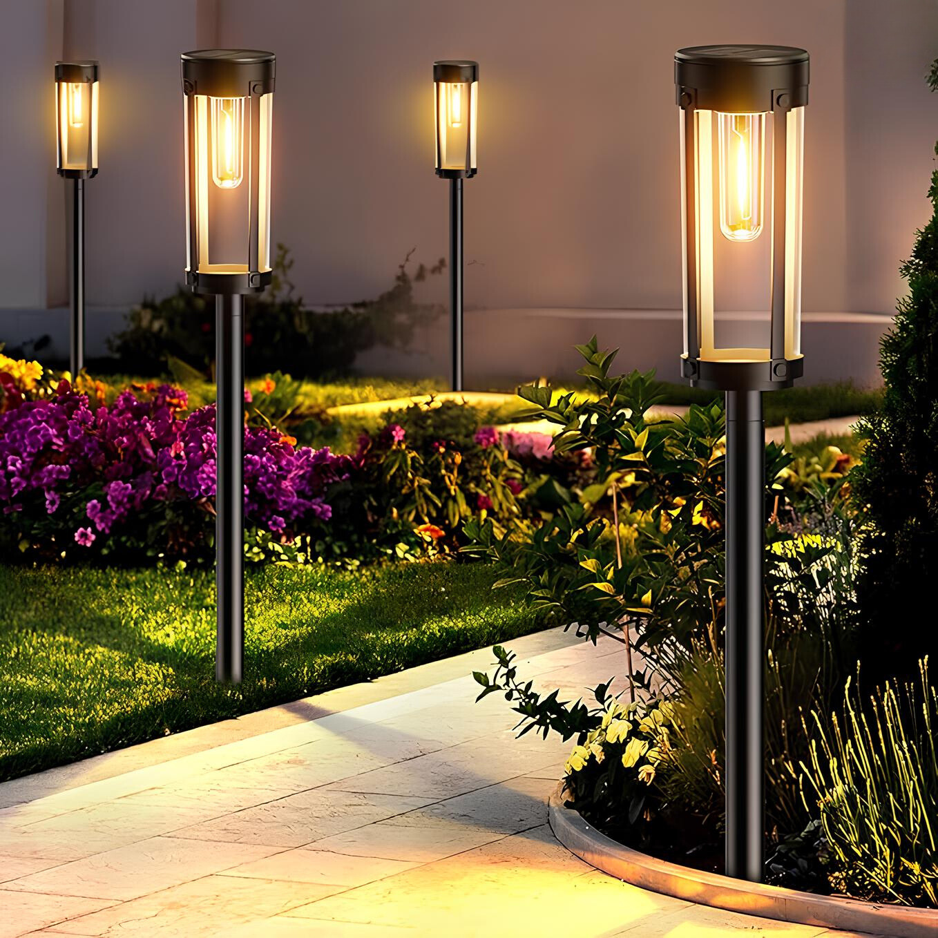 Solar Fackel Garten LED, Flammen Effekt Solarleuchte