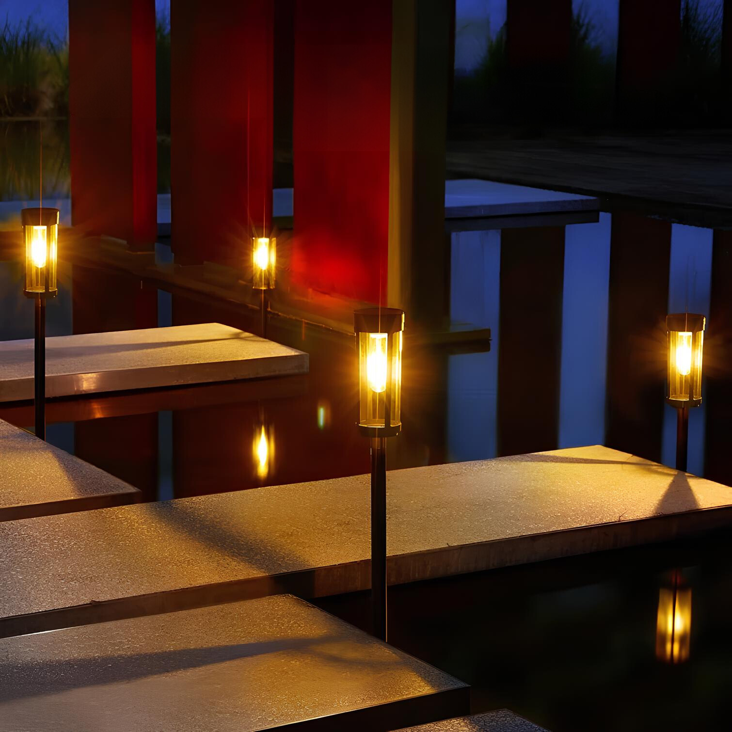 Solar Fackel Garten LED, Flammen Effekt Solarleuchte