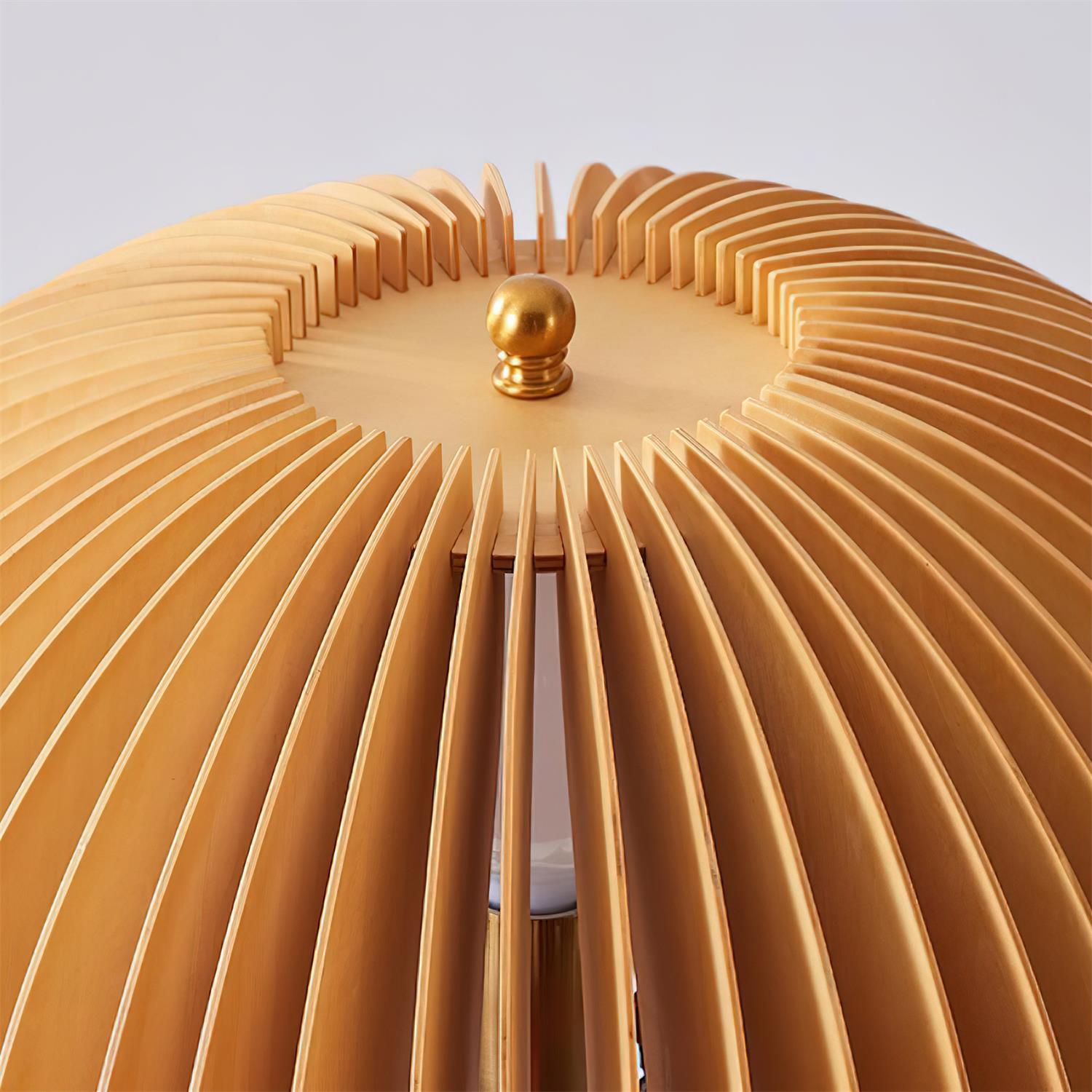 Holz Stehlampe Dreibein, Moderne Stehleuchte Lamellen