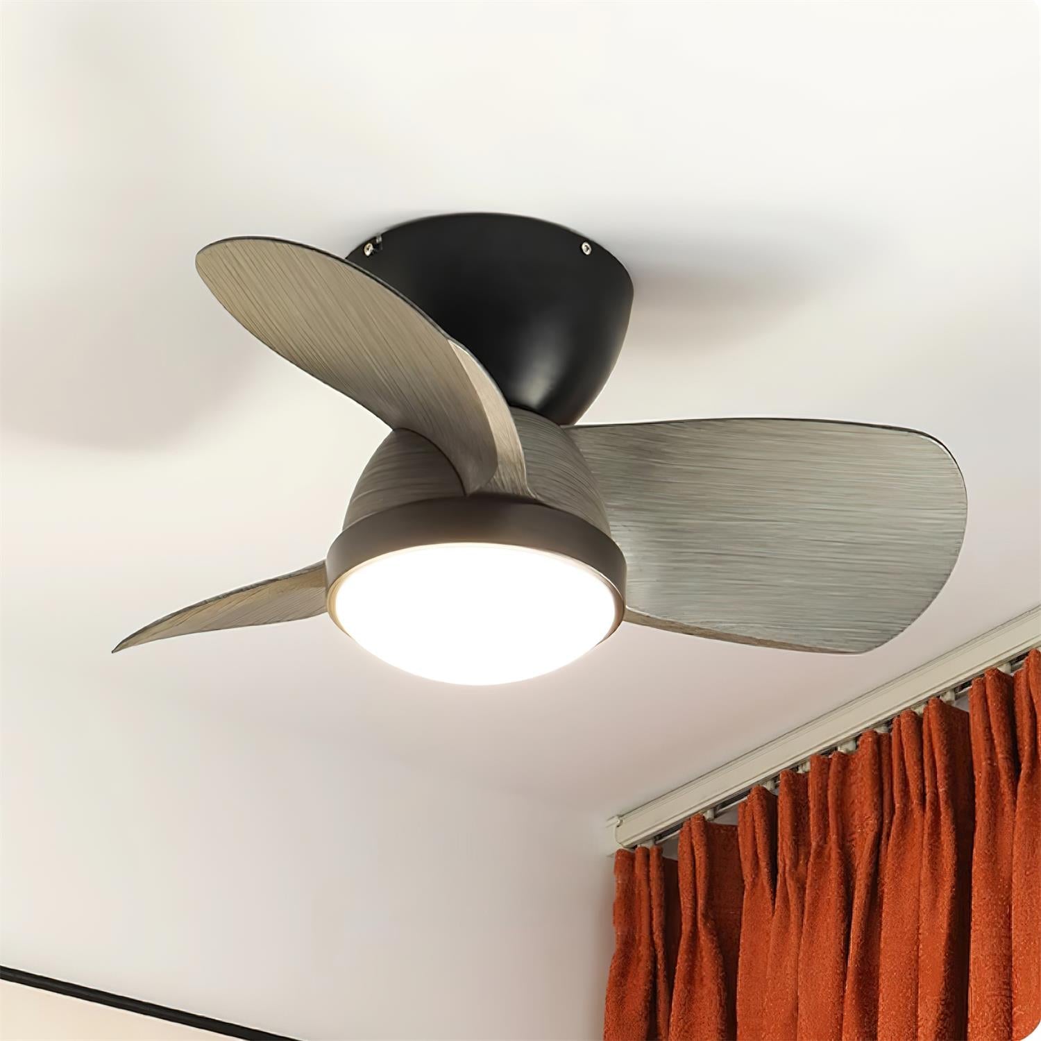 Deckenventilator mit Licht Holz, LED Ventilator Decke Leise Ø61 cm