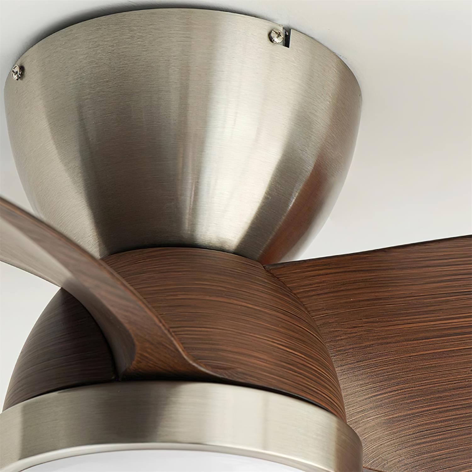 Deckenventilator mit Licht Holz, LED Ventilator Decke Leise Ø61 cm