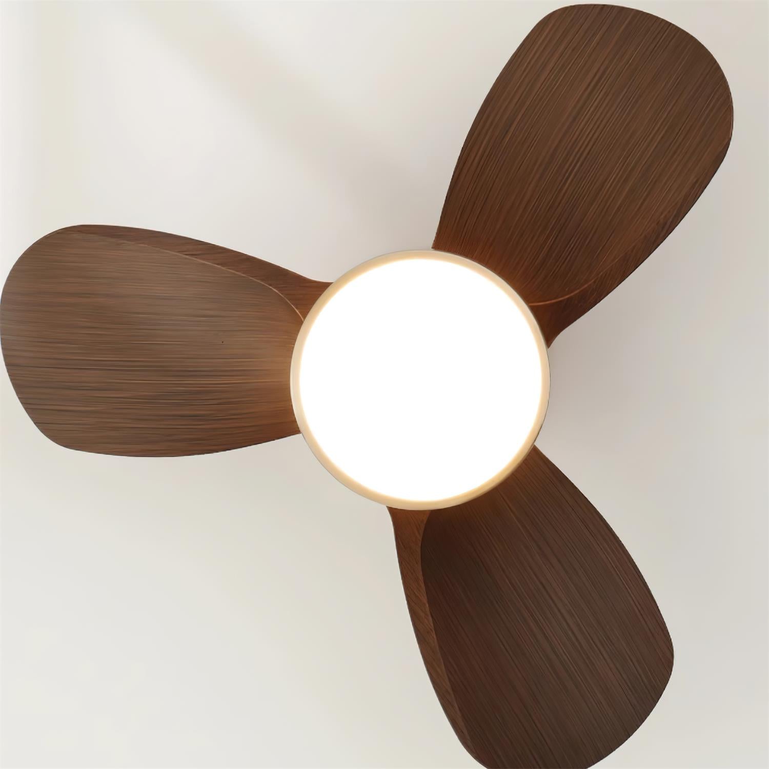 Deckenventilator mit Licht Holz, LED Ventilator Decke Leise Ø61 cm
