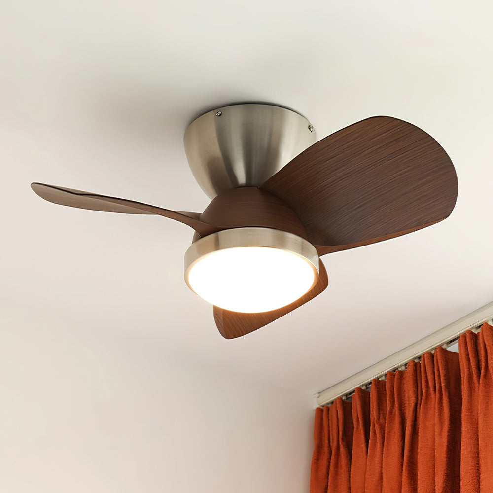 Deckenventilator mit Licht Holz, LED Ventilator Decke Leise Ø61 cm