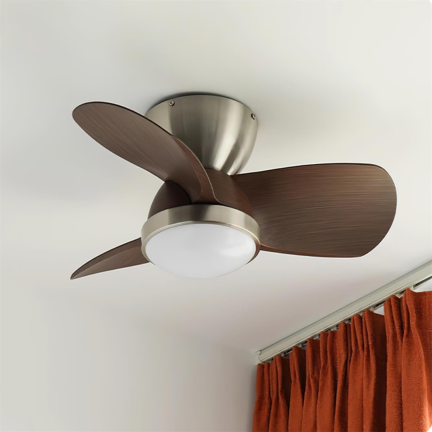 Deckenventilator mit Licht Holz, LED Ventilator Decke Leise Ø61 cm