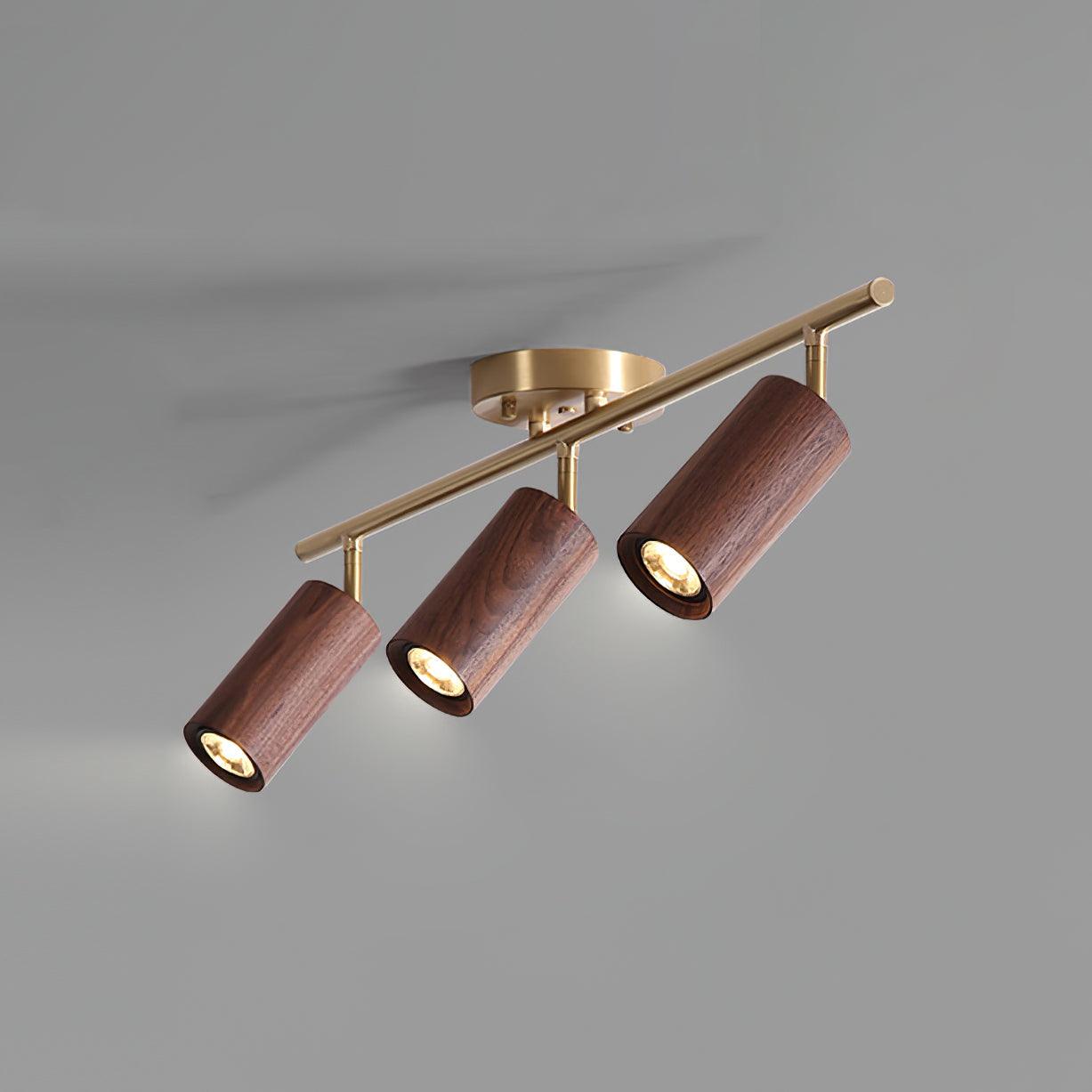 LED Deckenstrahler Schienensystem Holz, Deckenleuchte Verstellbar 1-4 Flammig