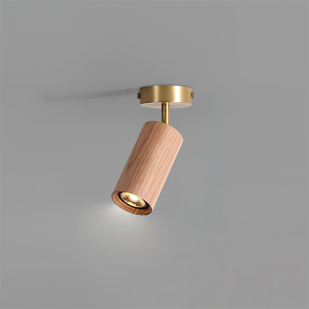LED Deckenstrahler Schienensystem Holz, Deckenleuchte Verstellbar 1-4 Flammig