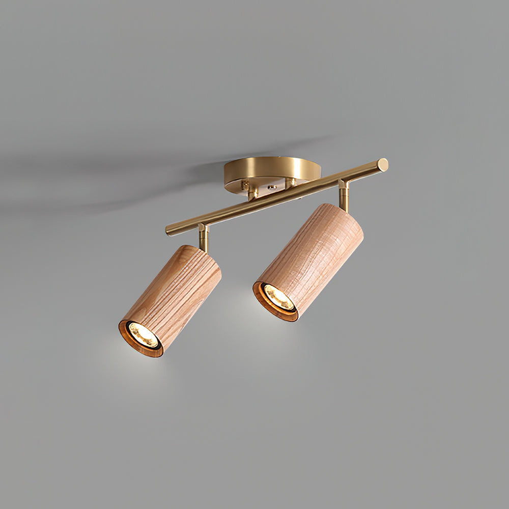 LED Deckenstrahler Schienensystem Holz, Deckenleuchte Verstellbar 1-4 Flammig