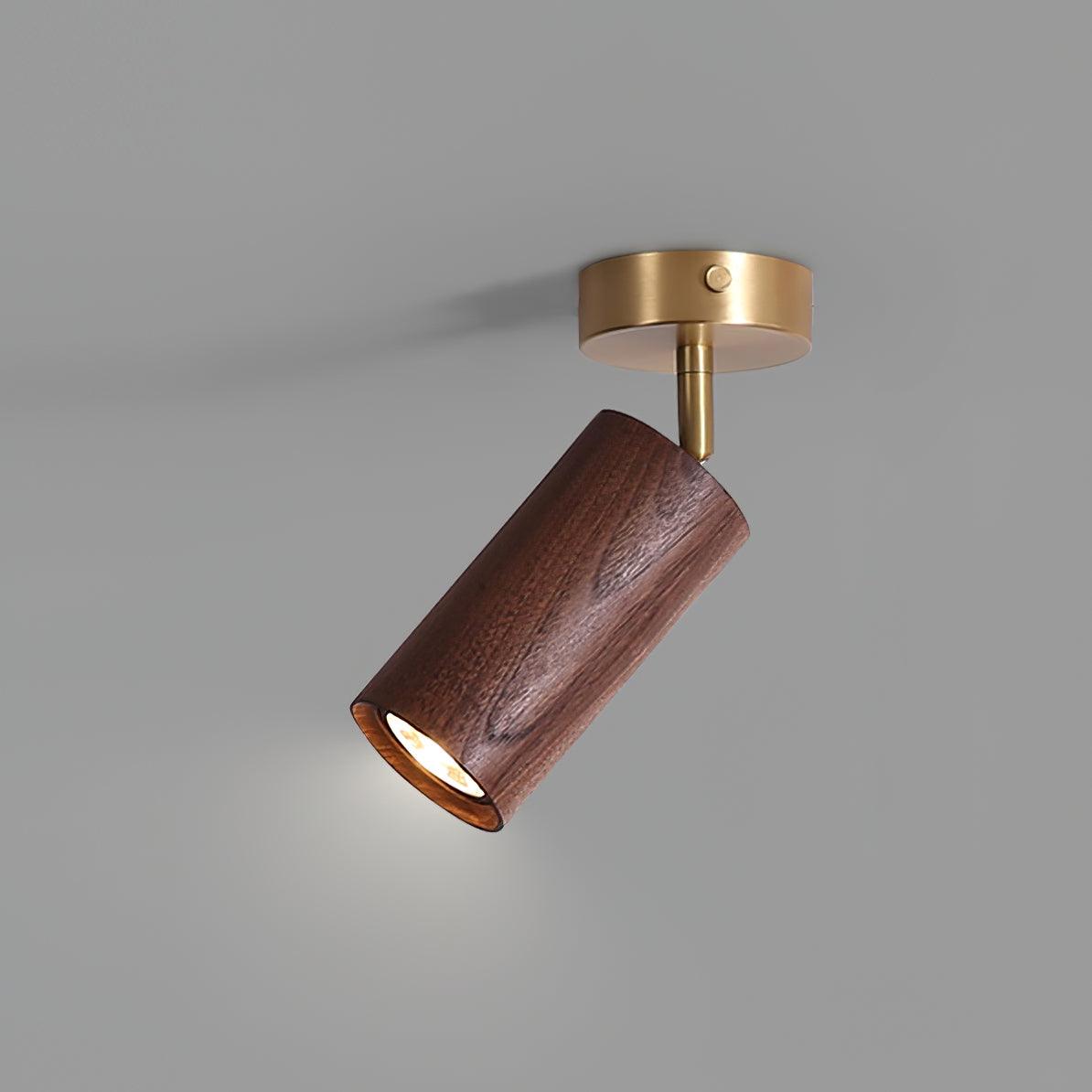 LED Deckenstrahler Schienensystem Holz, Deckenleuchte Verstellbar 1-4 Flammig
