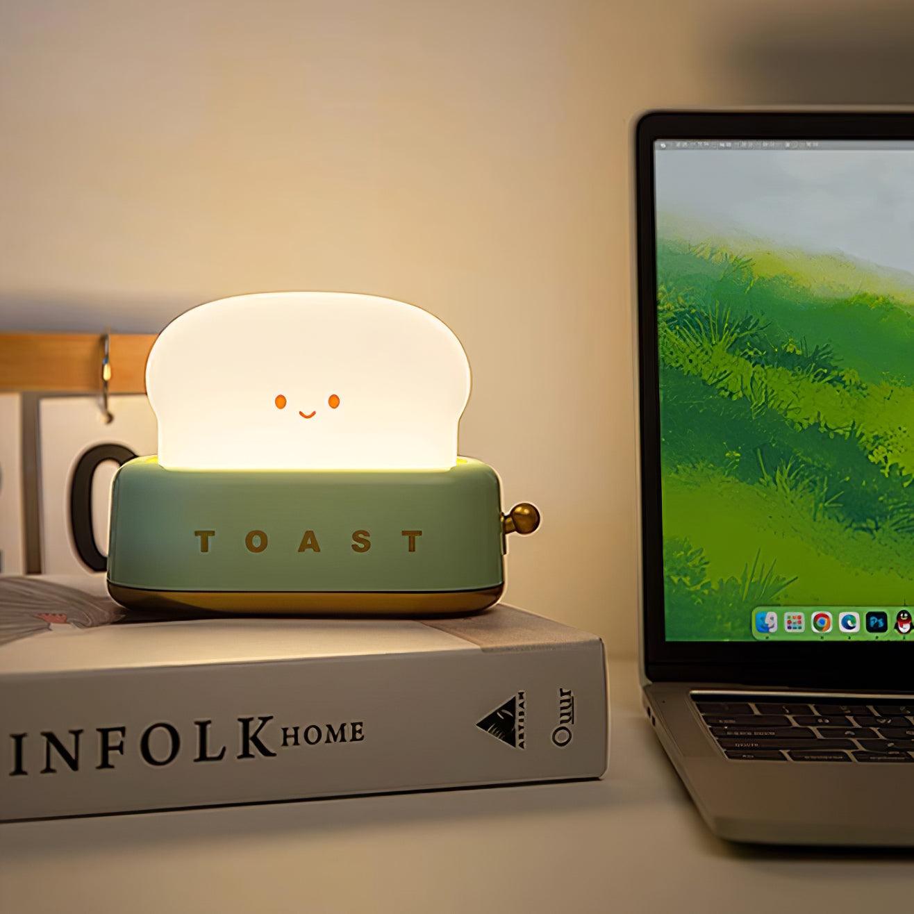 Toaster Nachtlicht LED dimmbar, Kabellose Tischlampe