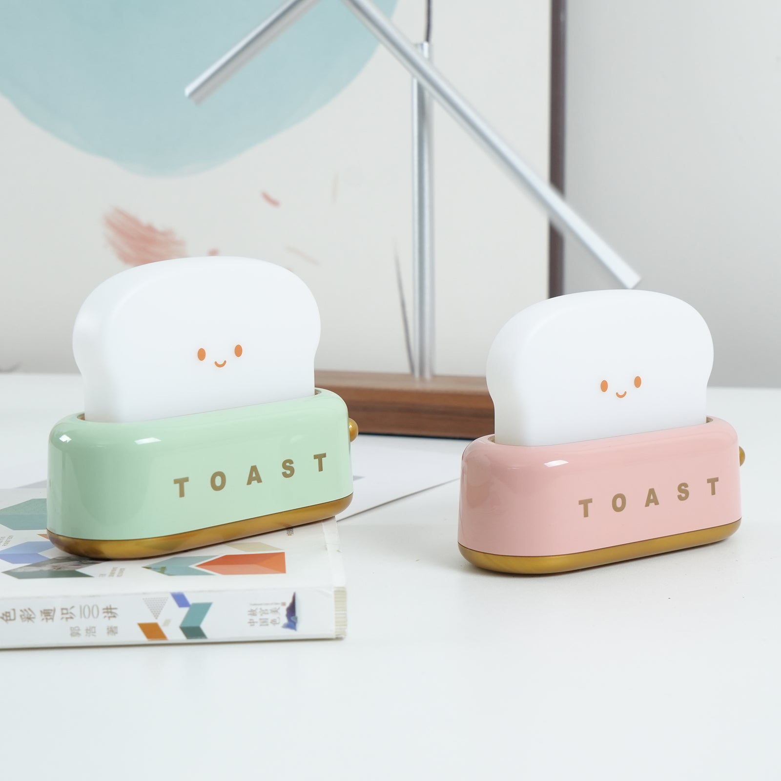 Toaster Nachtlicht LED dimmbar, Kabellose Tischlampe