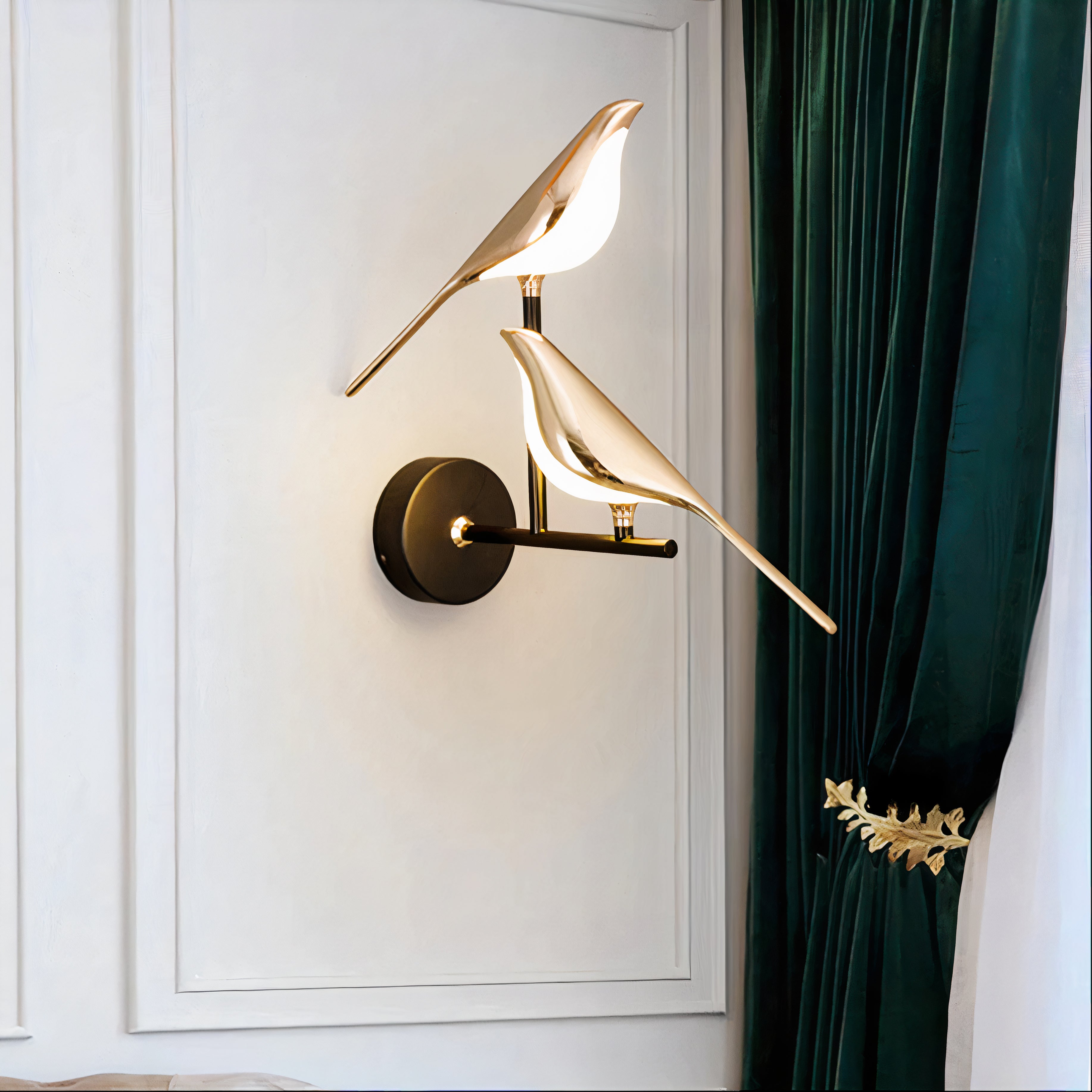 LED Wandlampe Vogel Design Gold, Dimmbar, Modernes Design