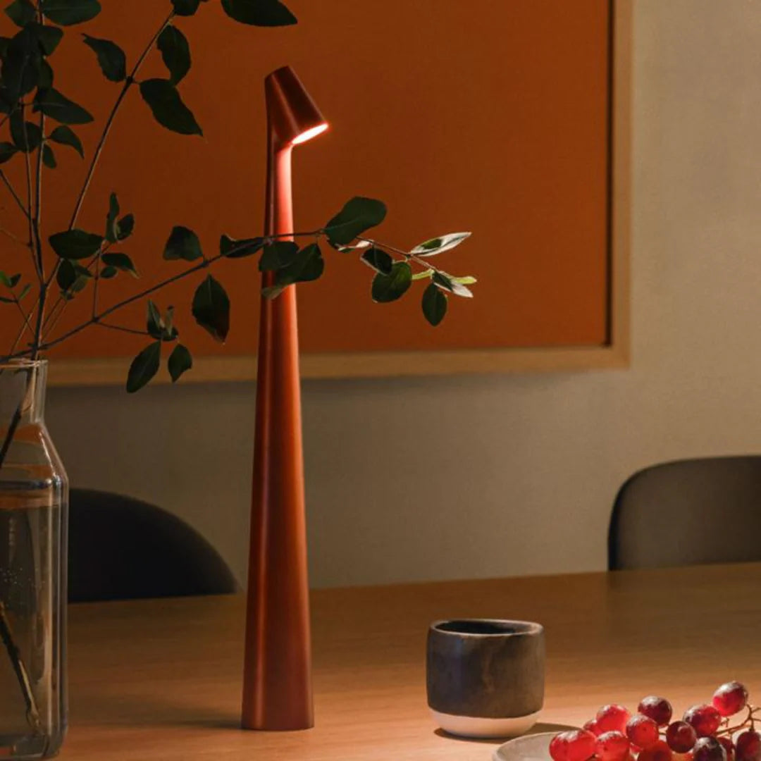 Kabellose LED Tischlampe mit Akku, Dimmbar, Holz Design, USB-C