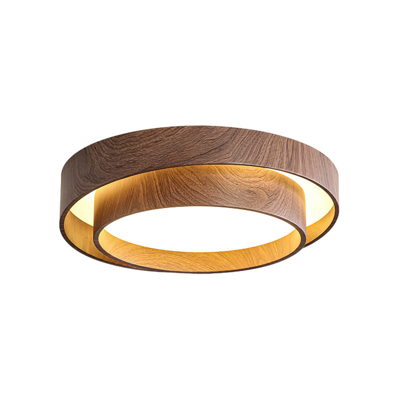 LED Deckenleuchte Holzoptik Rund, Moderne Deckenlampe Walnuss Ø40/50 cm