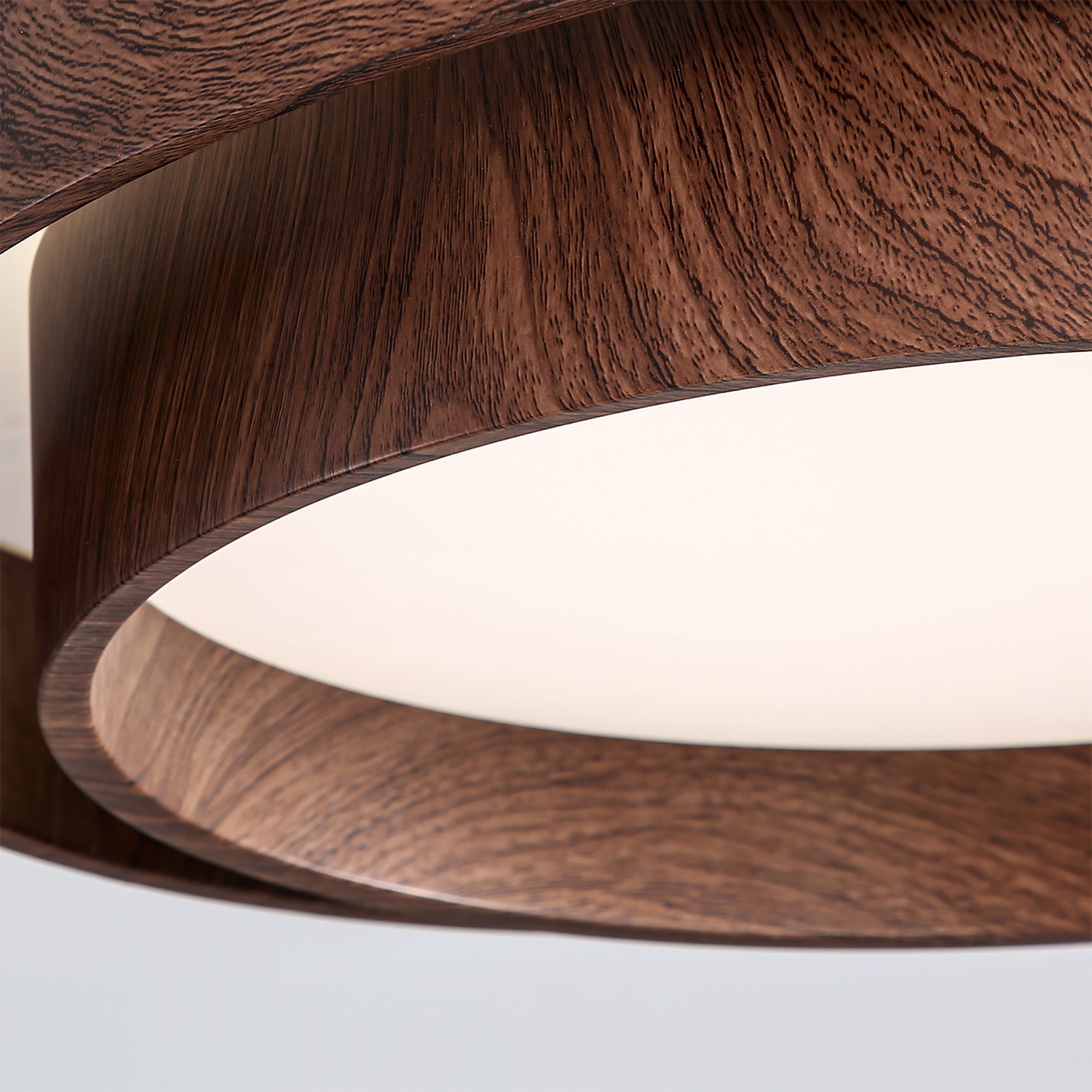 LED Deckenleuchte Holzoptik Rund, Moderne Deckenlampe Walnuss Ø40/50 cm