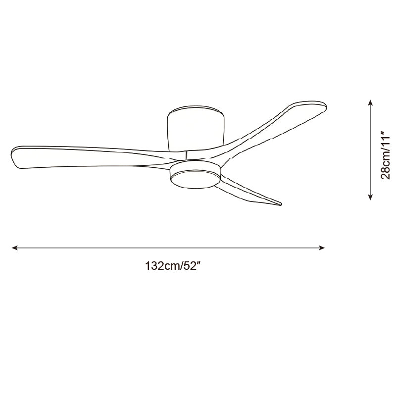 Deckenventilator mit Licht Leise Holz, LED Ventilator DC Motor 106–132 cm