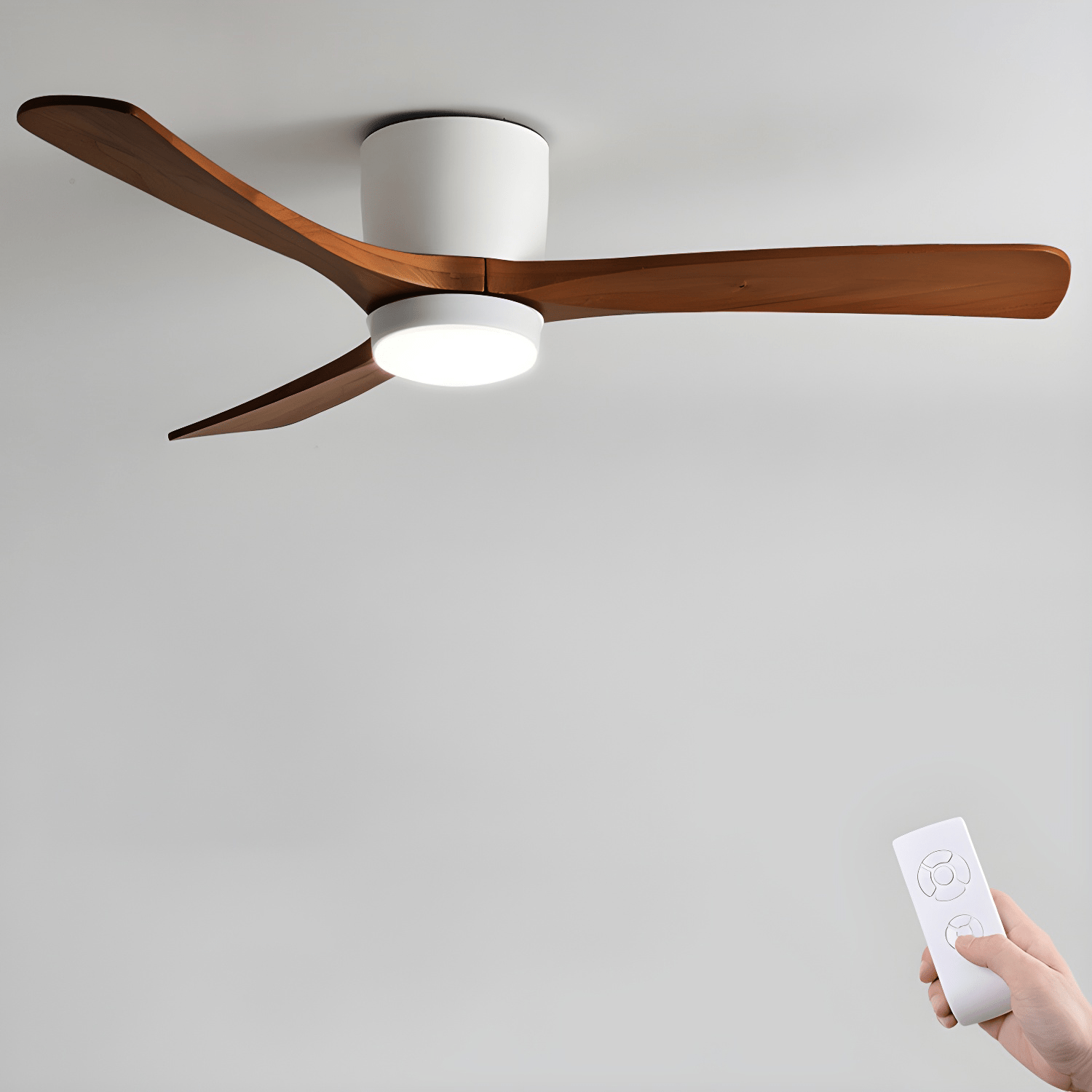 Deckenventilator mit Licht Leise Holz, LED Ventilator DC Motor 106–132 cm