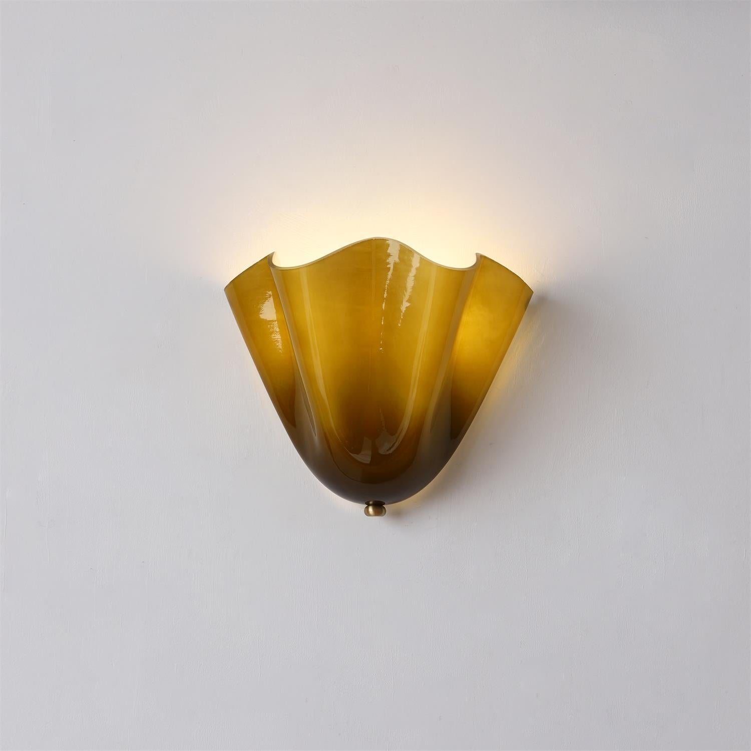 Wandleuchte Mundgeblasenes Glas, Blumenform Design Dimmbar Warmweiß