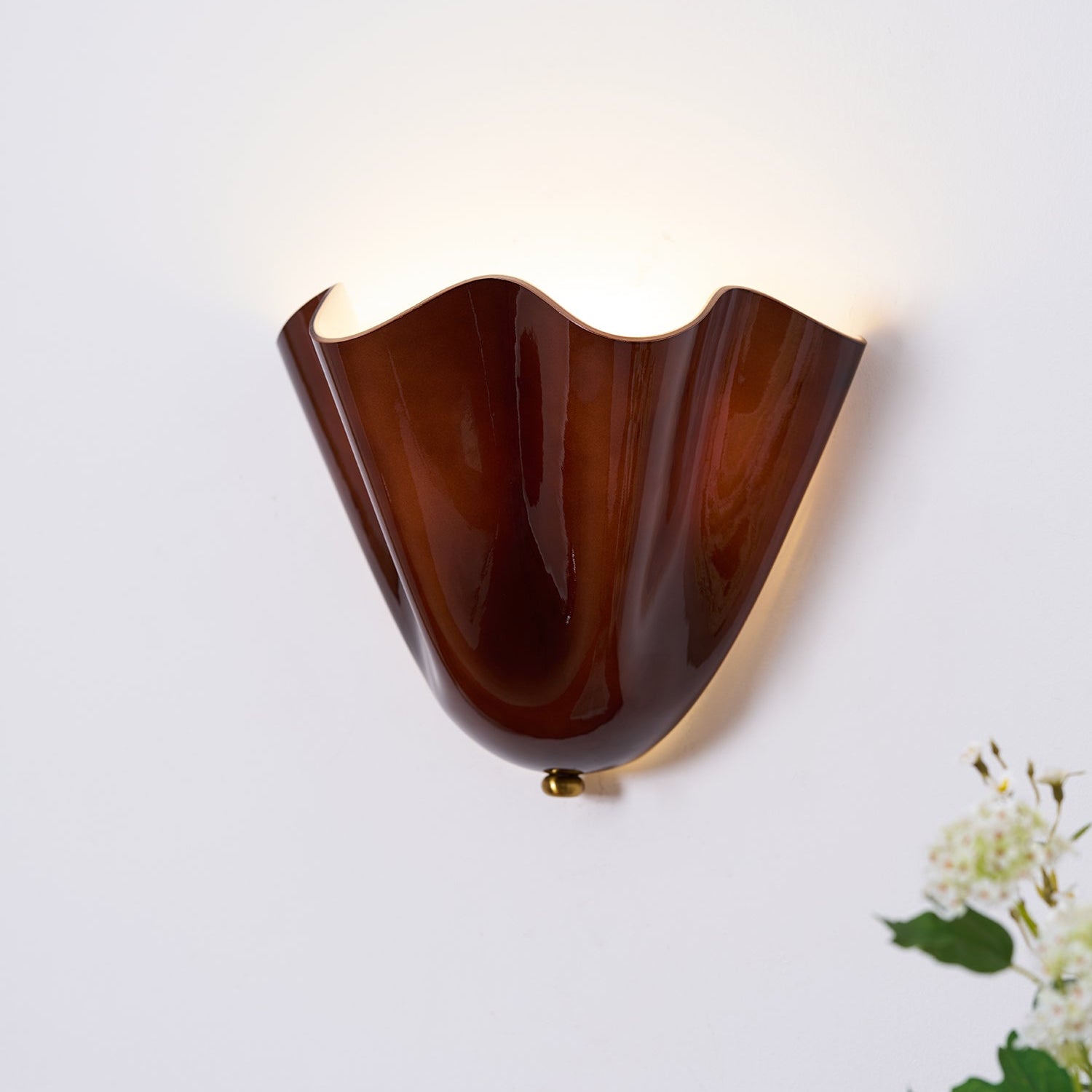 Wandleuchte Mundgeblasenes Glas, Blumenform Design Dimmbar Warmweiß