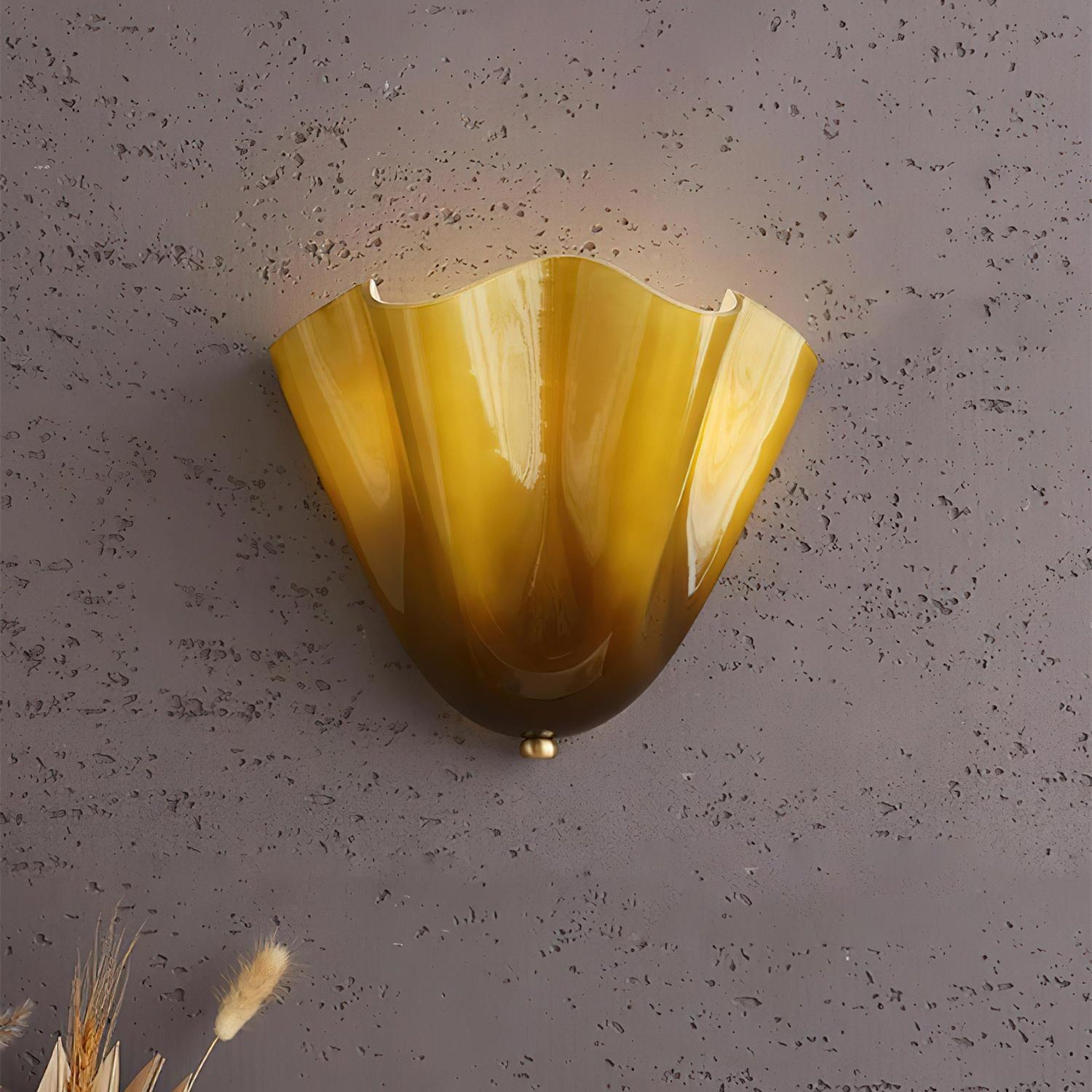 Wandleuchte Mundgeblasenes Glas, Blumenform Design Dimmbar Warmweiß