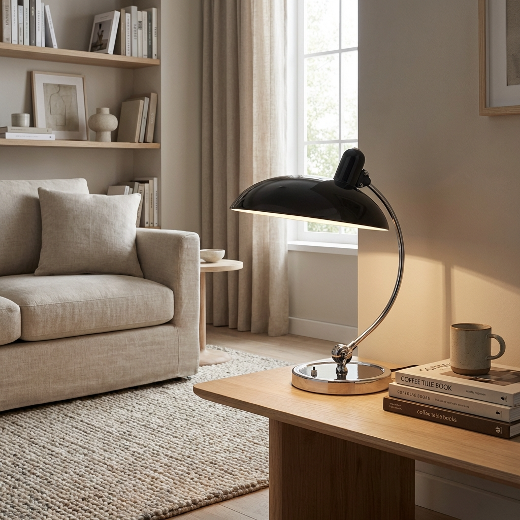 Tischlampe Metall Vintage, Dänisches Design für Schreibtisch
