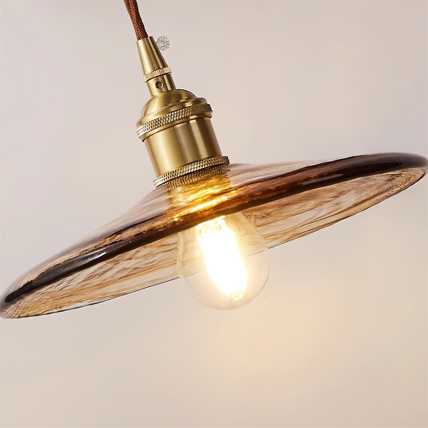 Vintage Wandlampe Plug In, Glas Messing Design Dimmbar