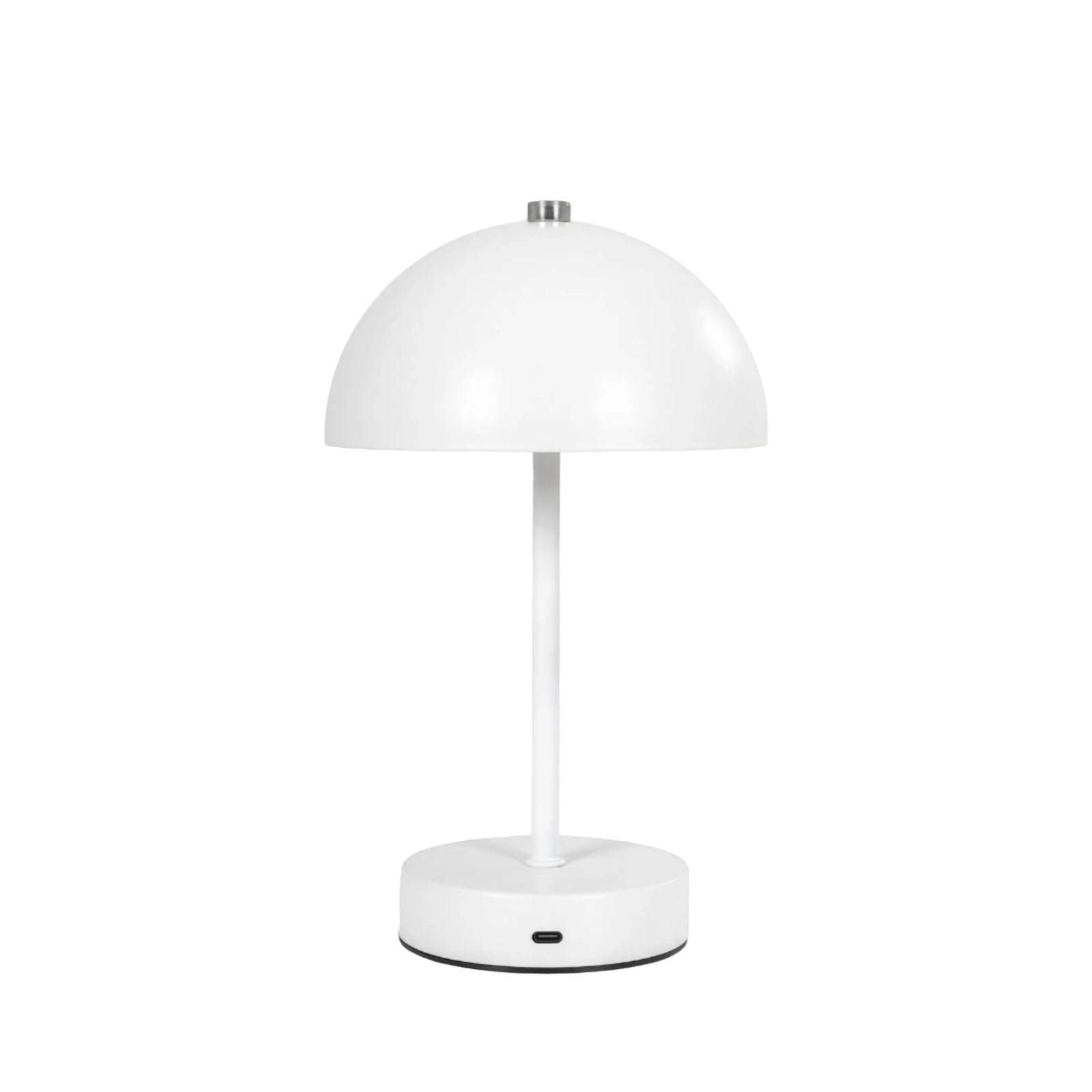 Kabellose LED Tischlampe, Moderne Tischleuchte Metall weiß