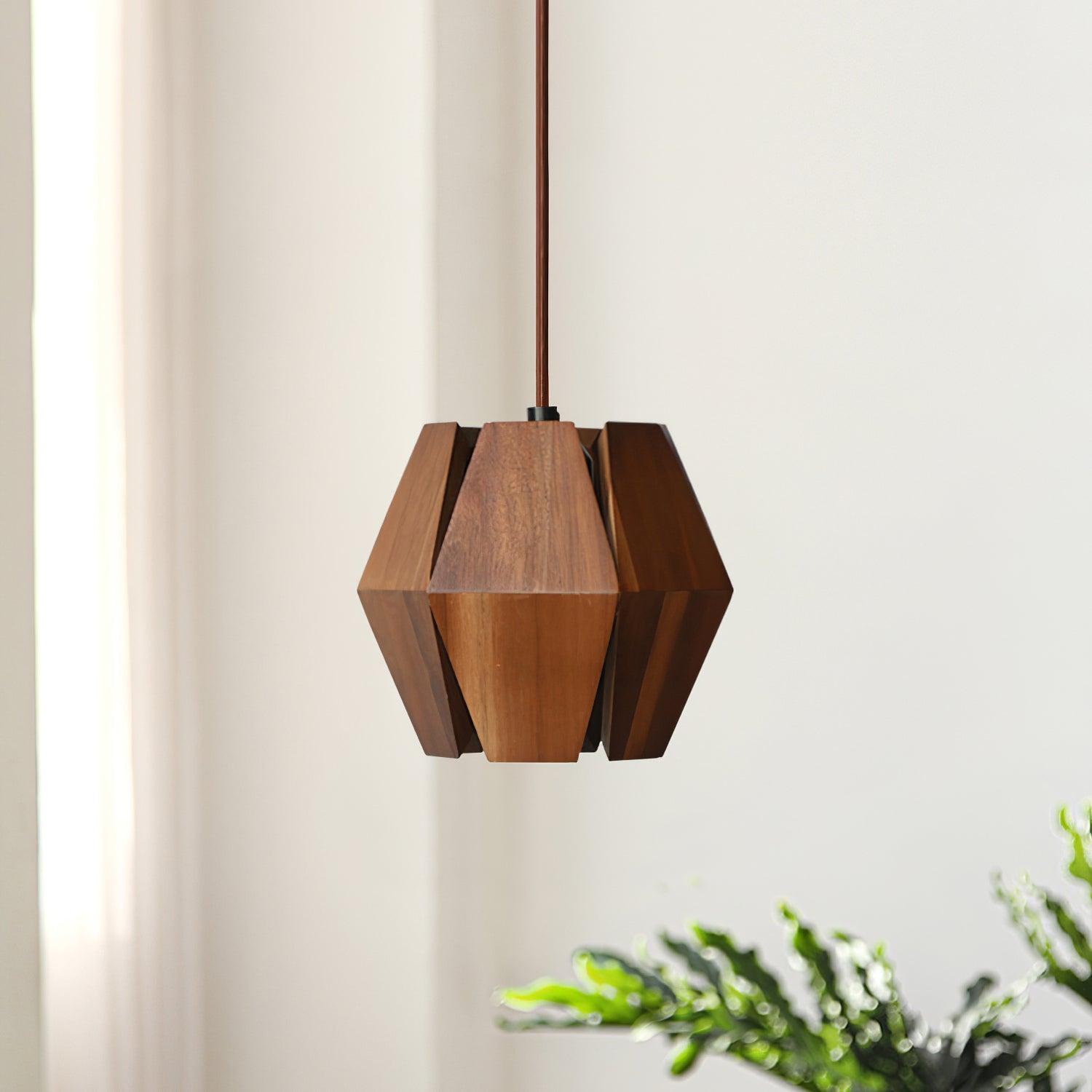 Holz Pendelleuchte Rund Ø35 cm, Dimmbar Modern