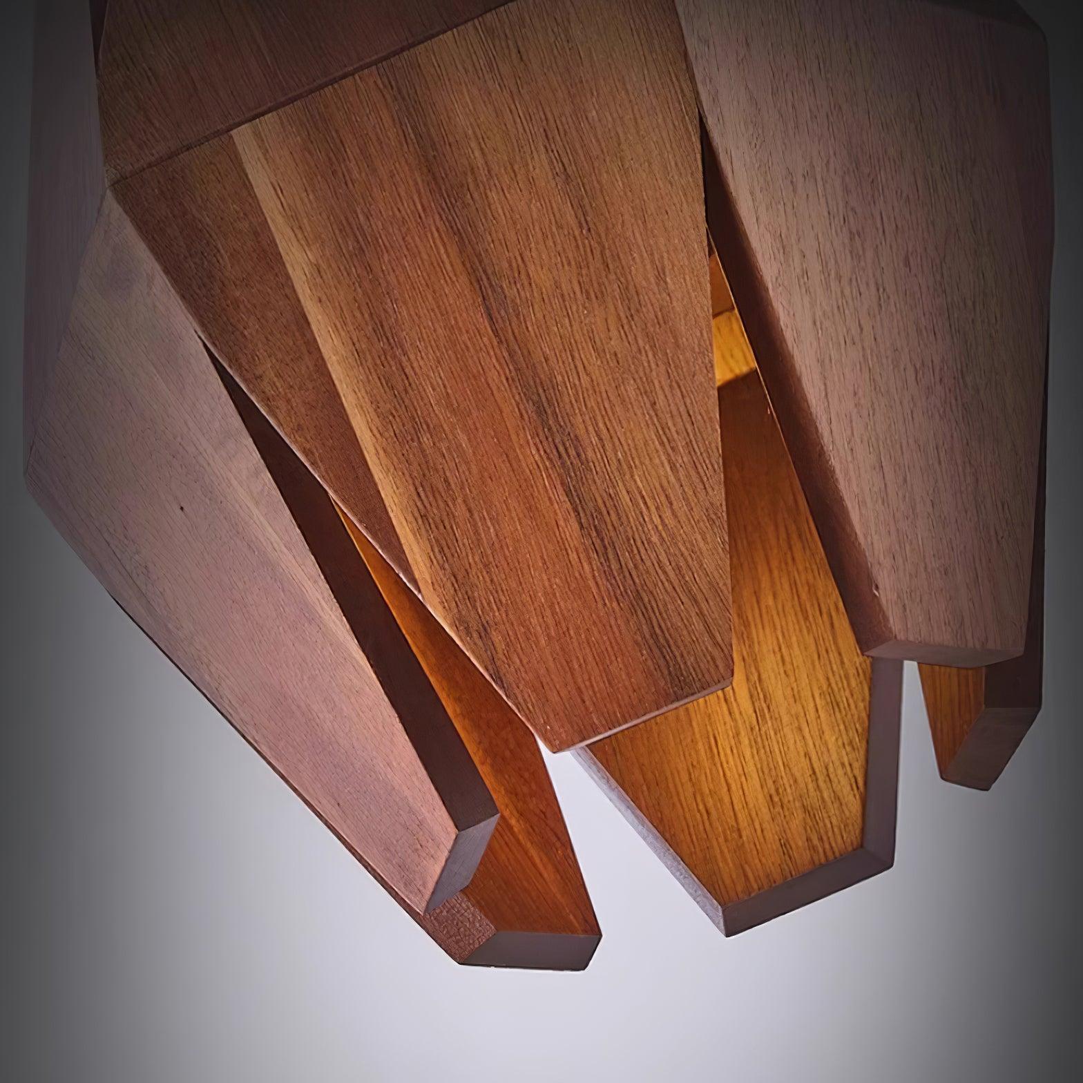 Holz Pendelleuchte Rund Ø35 cm, Dimmbar Modern