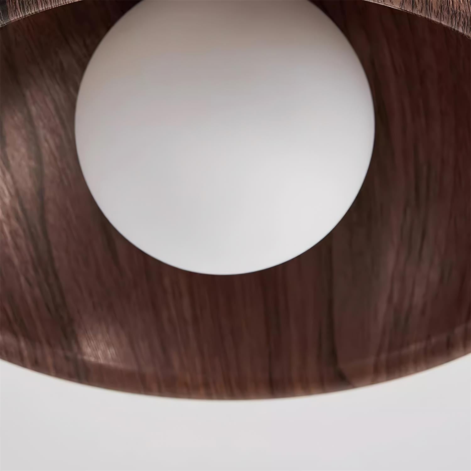 LED Deckenleuchte Rund Ø30 cm, Flach mit Holzoptik