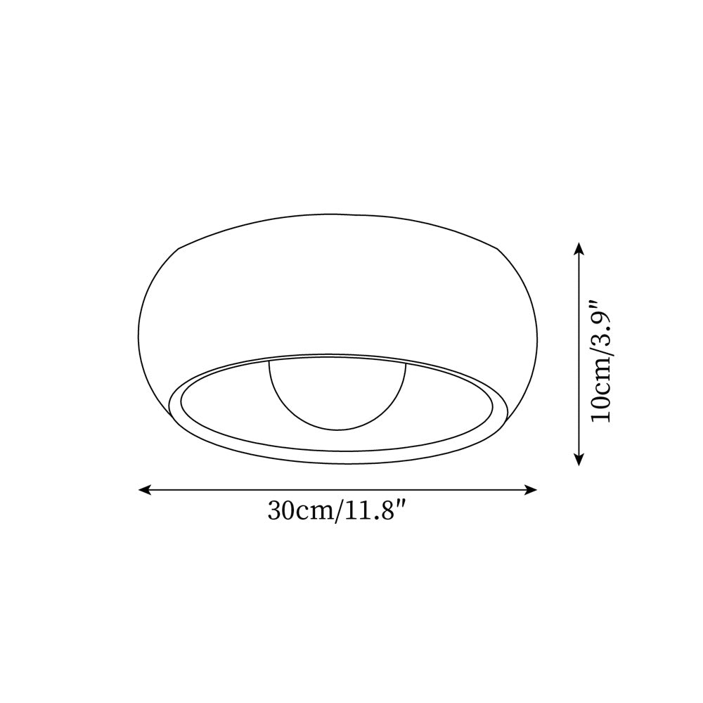 LED Deckenleuchte Rund Ø30 cm, Flach mit Holzoptik