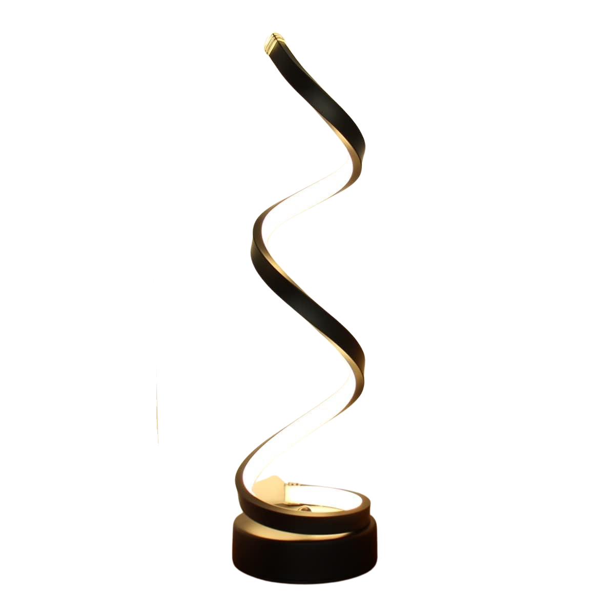 LED Tischlampe Spiral Design, Dimmbar, 3 Lichtfarben, USB oder Akku