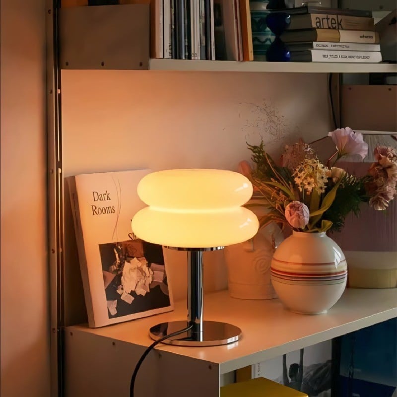Retro Tischlampe Glas, Wolkenform, Modernes Design, G9