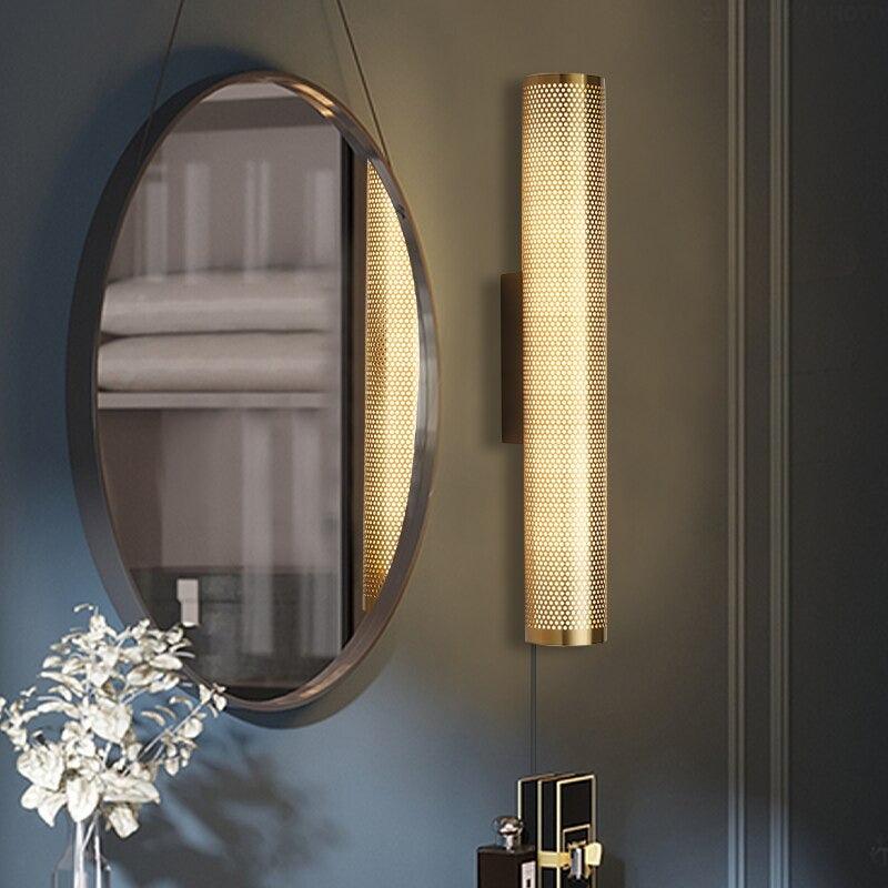 Gold Wandleuchte LED, Schlanke Wandlampe modern