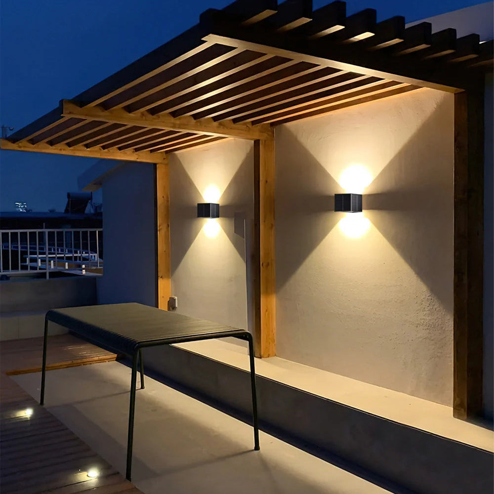 LED Außenwandleuchte Schwarz IP65, Moderne Wandlampe Außen Warmweiß