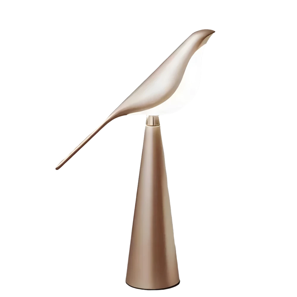 LED Tischlampe Vogel Design, Dimmbar, 3 Lichtfarben, USB