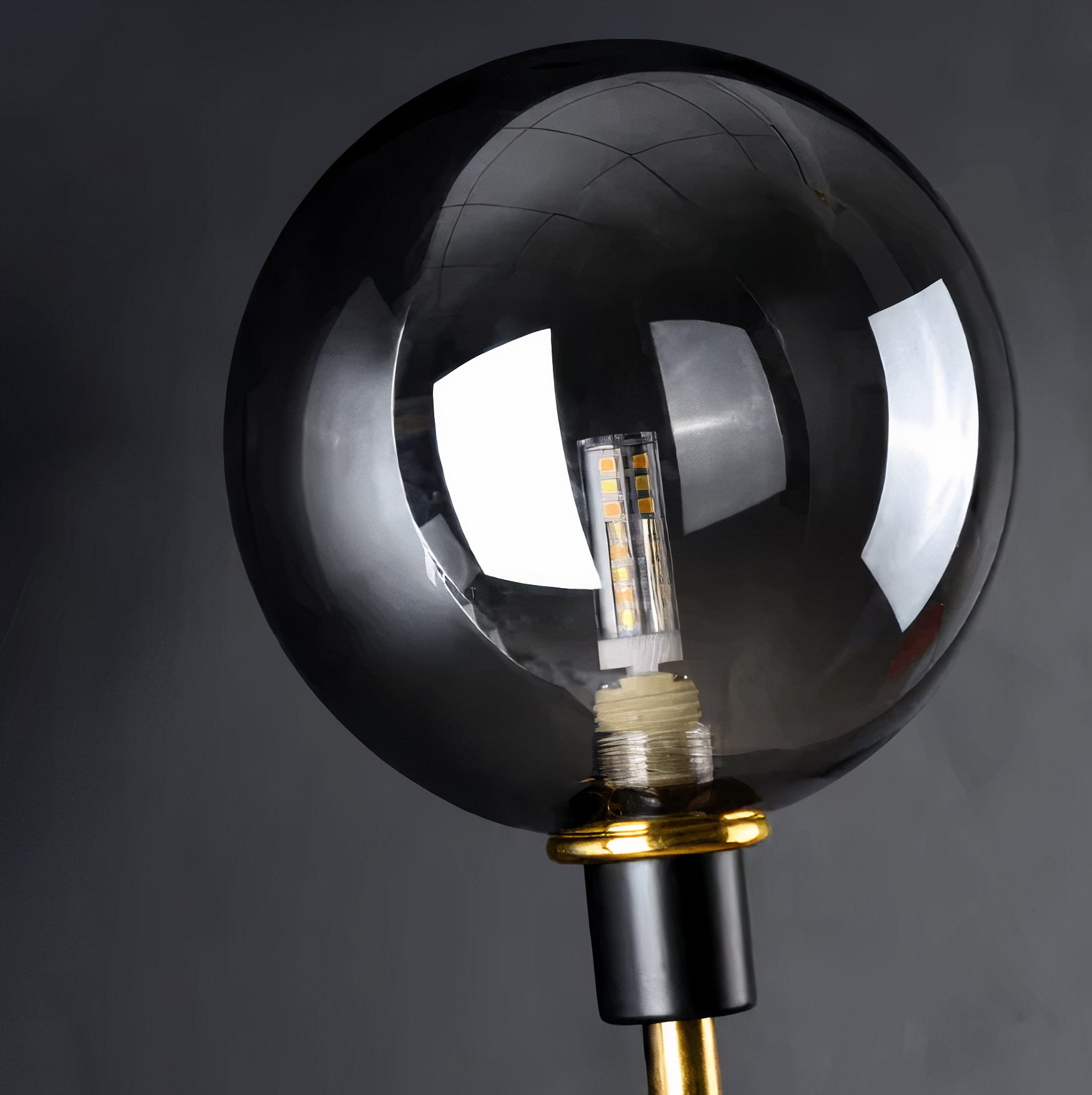 Glas Wandleuchte modern, Wandlampe klar grau amber