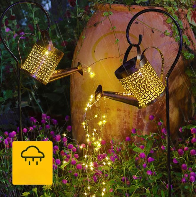 Solar Gießkanne Leuchte LED, Garten Deko Sternenregen