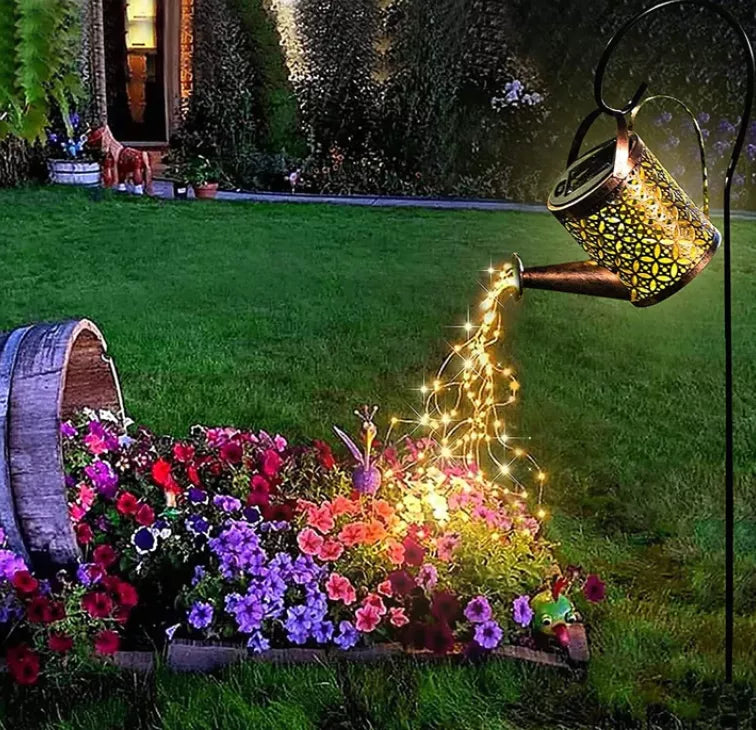 Solar Gießkanne Leuchte LED, Garten Deko Sternenregen