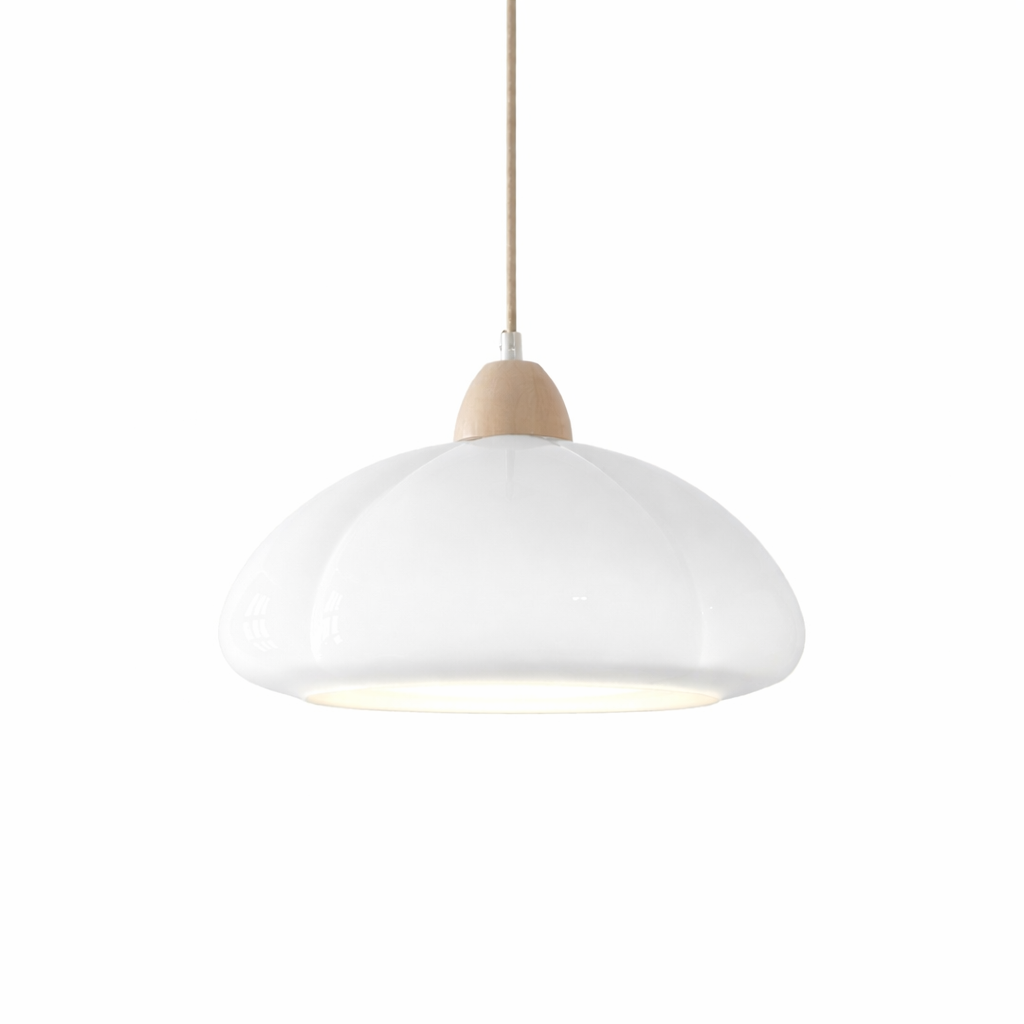 Glas Pendelleuchte, Bauhaus Design, Kürbisform