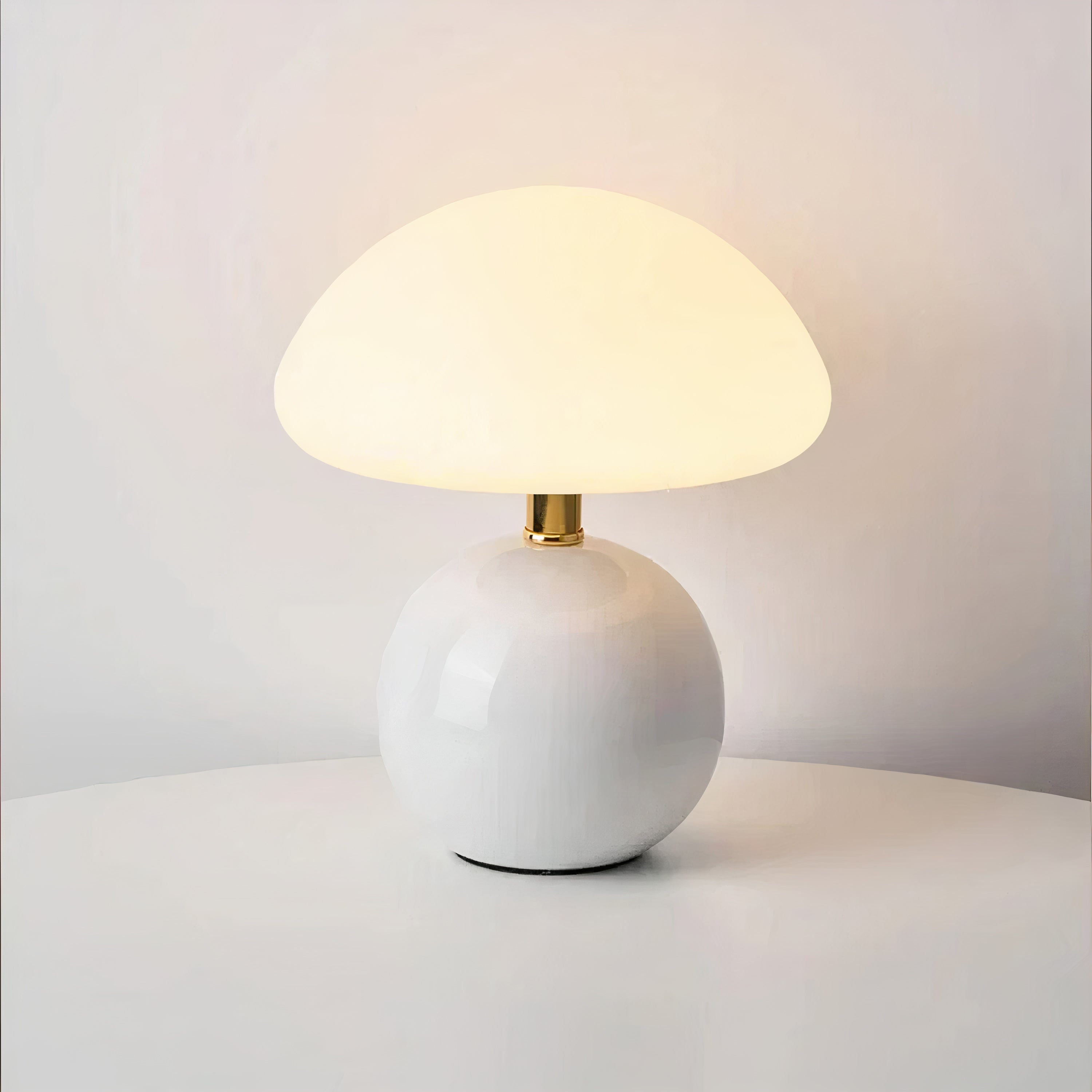 Pilz Tischlampe Keramik LED, Moderne Tischleuchte 3 Lichtfarben