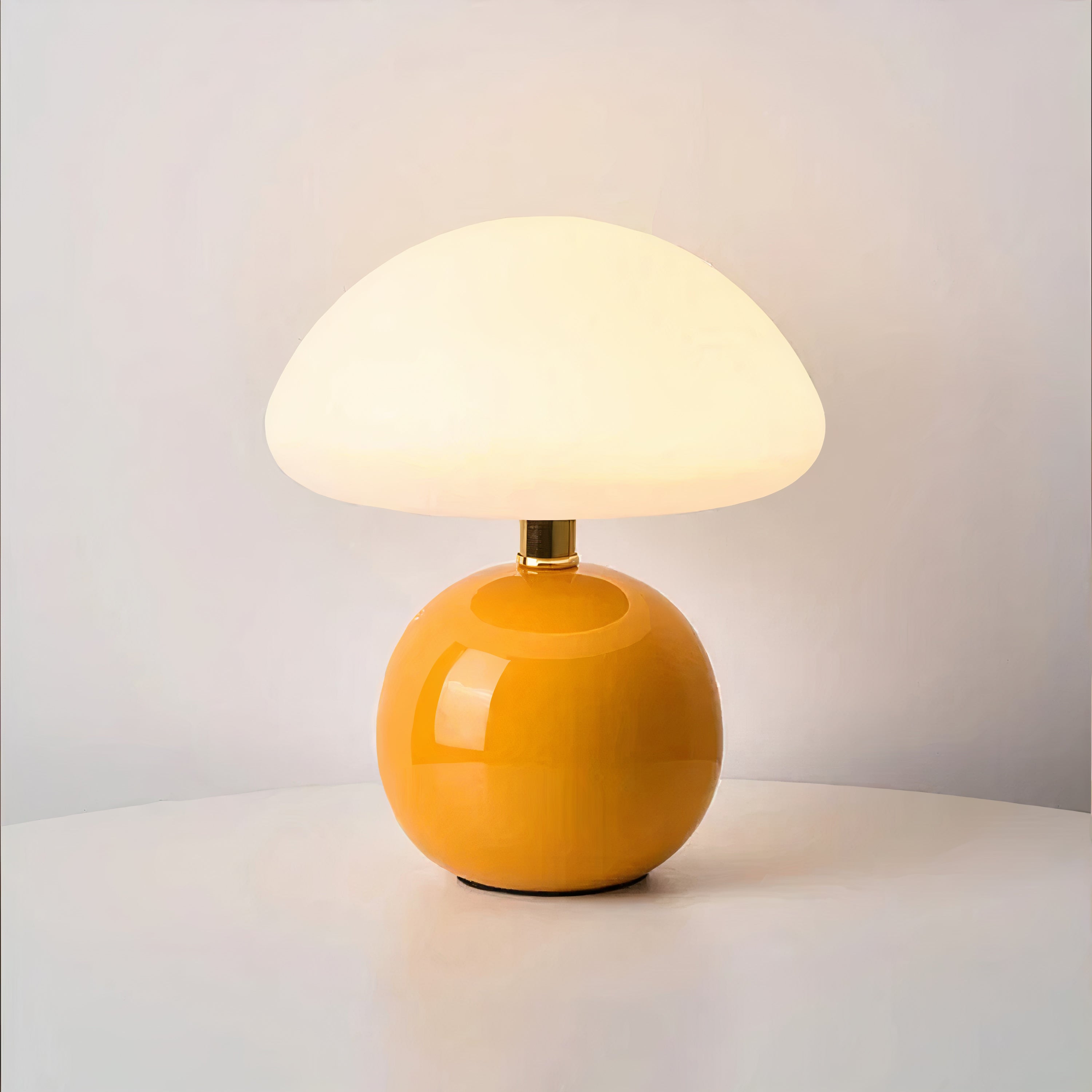 Pilz Tischlampe Keramik LED, Moderne Tischleuchte 3 Lichtfarben