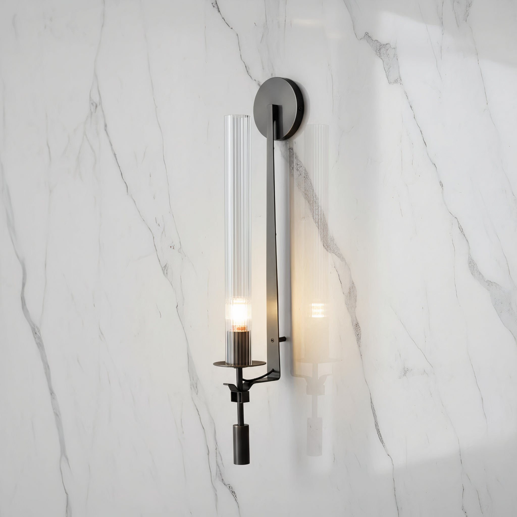 LED Wandleuchte Metall Glas, Moderne Wandlampe